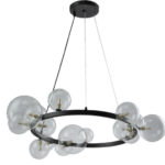 Подвесной светильник Crystal Lux AGATA SP15 BLACK/TRANSPARENTE