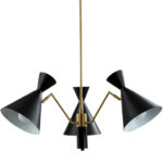 Люстра на штанге Crystal Lux JOVEN SP3 GOLD/BLACK