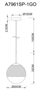 Подвесной светильник ARTE Lamp A7961SP-1GO — изображение 3